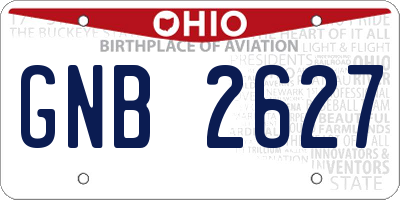 OH license plate GNB2627