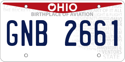 OH license plate GNB2661