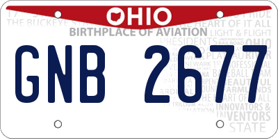 OH license plate GNB2677