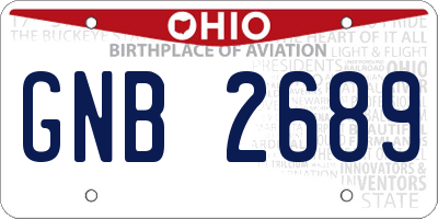 OH license plate GNB2689