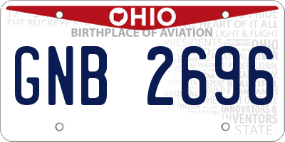 OH license plate GNB2696