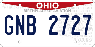 OH license plate GNB2727