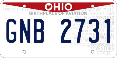 OH license plate GNB2731