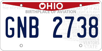 OH license plate GNB2738