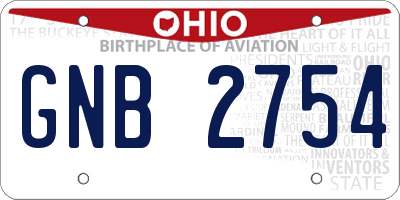 OH license plate GNB2754