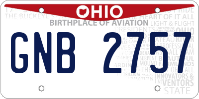 OH license plate GNB2757