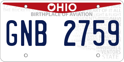 OH license plate GNB2759
