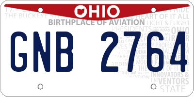 OH license plate GNB2764