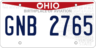 OH license plate GNB2765