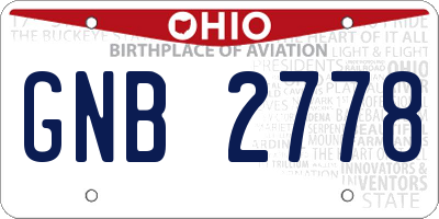OH license plate GNB2778