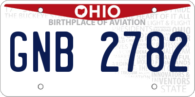 OH license plate GNB2782