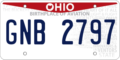 OH license plate GNB2797