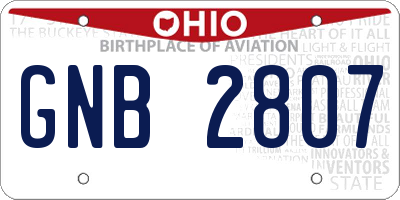 OH license plate GNB2807