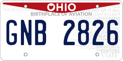 OH license plate GNB2826