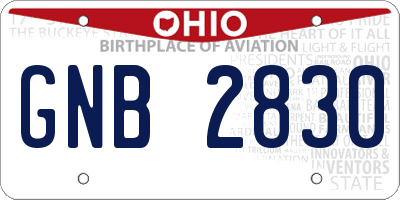 OH license plate GNB2830
