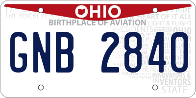 OH license plate GNB2840
