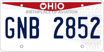 OH license plate GNB2852