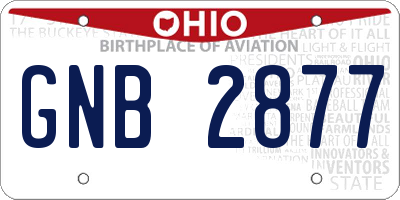 OH license plate GNB2877