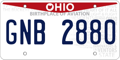 OH license plate GNB2880