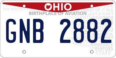 OH license plate GNB2882