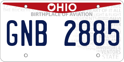 OH license plate GNB2885