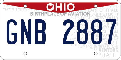 OH license plate GNB2887