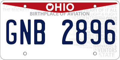 OH license plate GNB2896