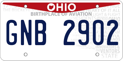 OH license plate GNB2902