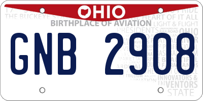 OH license plate GNB2908