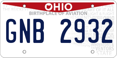 OH license plate GNB2932