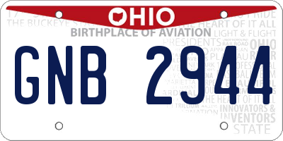 OH license plate GNB2944