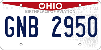 OH license plate GNB2950