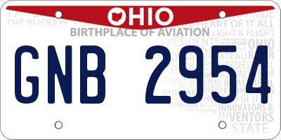OH license plate GNB2954