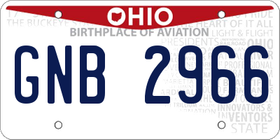 OH license plate GNB2966