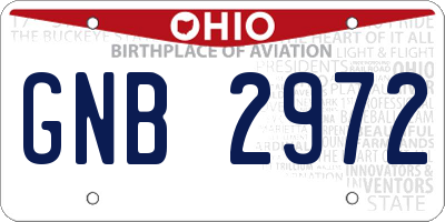 OH license plate GNB2972