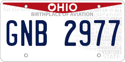 OH license plate GNB2977