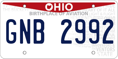 OH license plate GNB2992