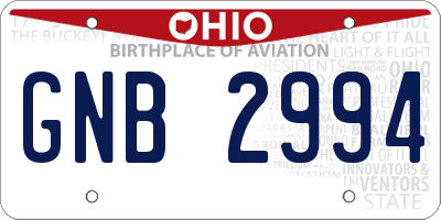 OH license plate GNB2994