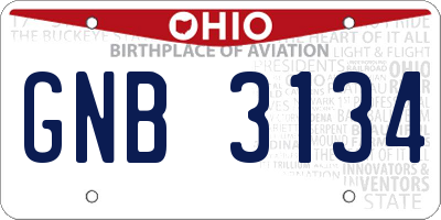 OH license plate GNB3134