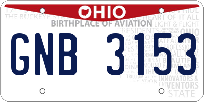 OH license plate GNB3153