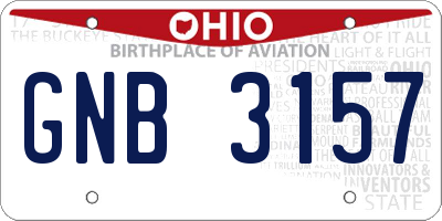 OH license plate GNB3157