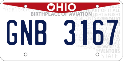 OH license plate GNB3167