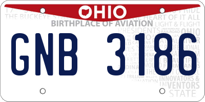 OH license plate GNB3186