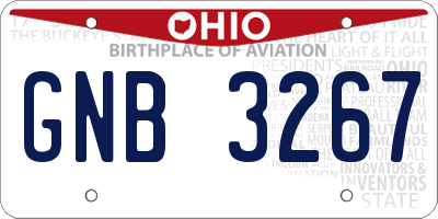 OH license plate GNB3267