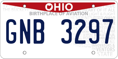 OH license plate GNB3297