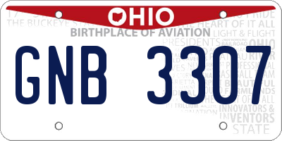 OH license plate GNB3307