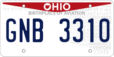 OH license plate GNB3310