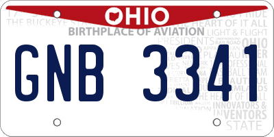 OH license plate GNB3341