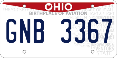 OH license plate GNB3367