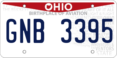 OH license plate GNB3395